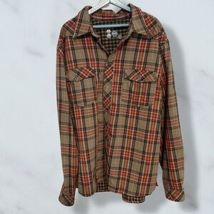 Mckinley Brown and Orange Plaid Shirt. Vintage. Men’s. XL